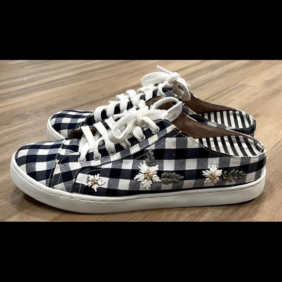 Shoes - Betsey Johnson EDNA gingham mule sneakers so cute great 9